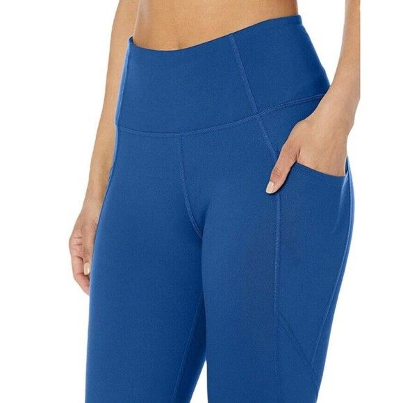 Women Leggings Large High Waist Side Pockets All Day Comfort Navy Blue New - Picture 16 of 16